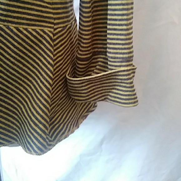 Lur mustard/charcoal striped hoodie-sz S - Picture 2 of 5